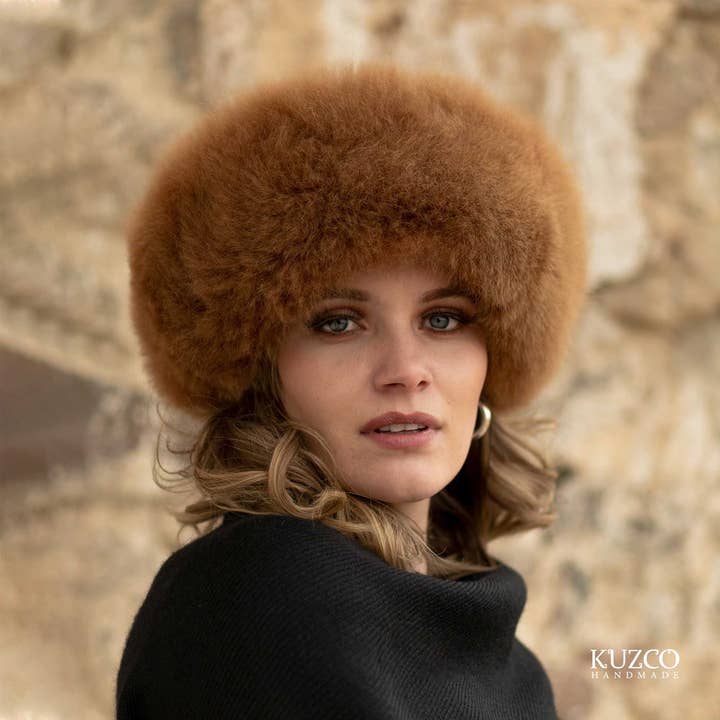 KuzcoHandmade - Wholesale Beanie - Women's - Beige Baby Alpaca Fur Hat, Handmade Luxury Hat, Alpaca cloth2