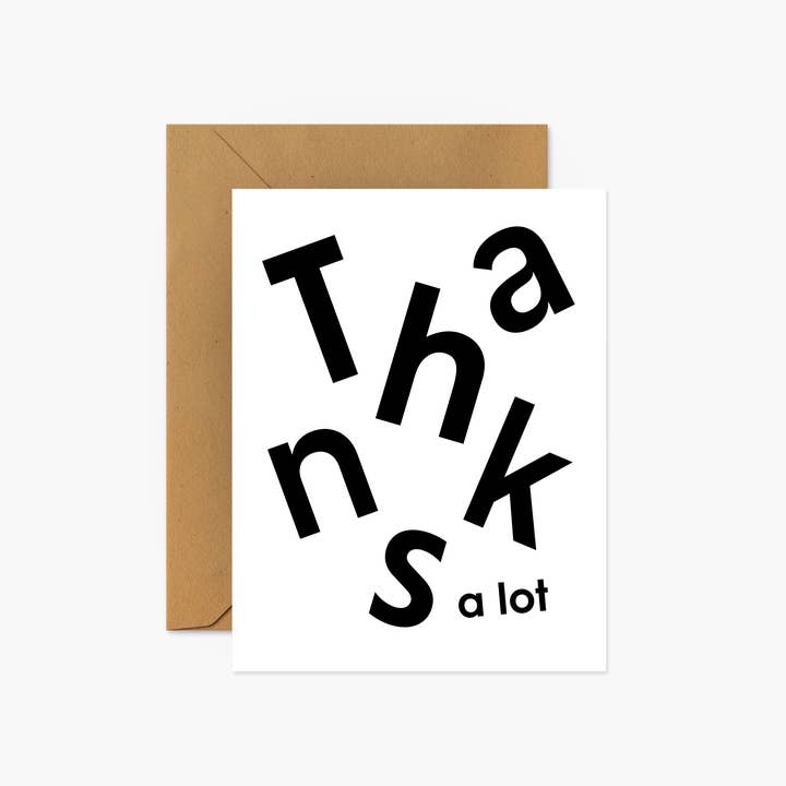 Footnotes - Wholesale Thank You Card - Thanks A Lot Scandi Thank You Greeting Card2