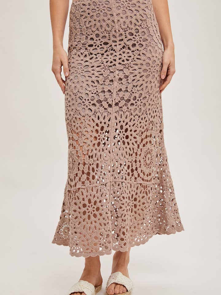 FALDA MIDI DE CROCHET CON FORRO para venta al por mayor de Bluivy