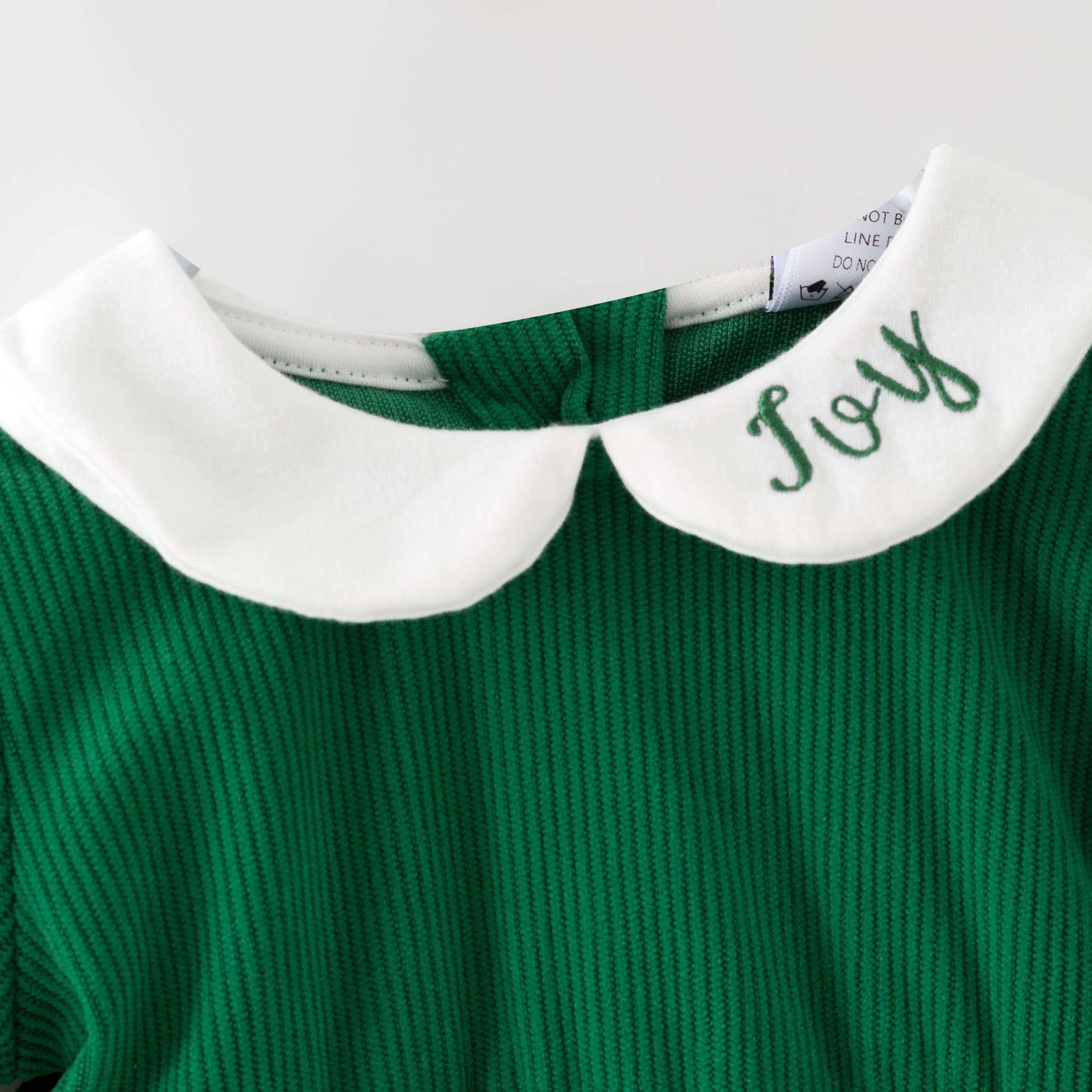 Auraquise - Vente Ensemble de vêtements – bébé - Vêtements de Noël personnalisés pour frères et sœurs en velours côtelé vert – Broderie de nom personnalisée4