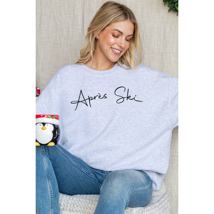 BLUME & CO. - Vendita all'ingrosso Felpa stampata - Donna - Felpa Grafica Oversize APRES SKI1