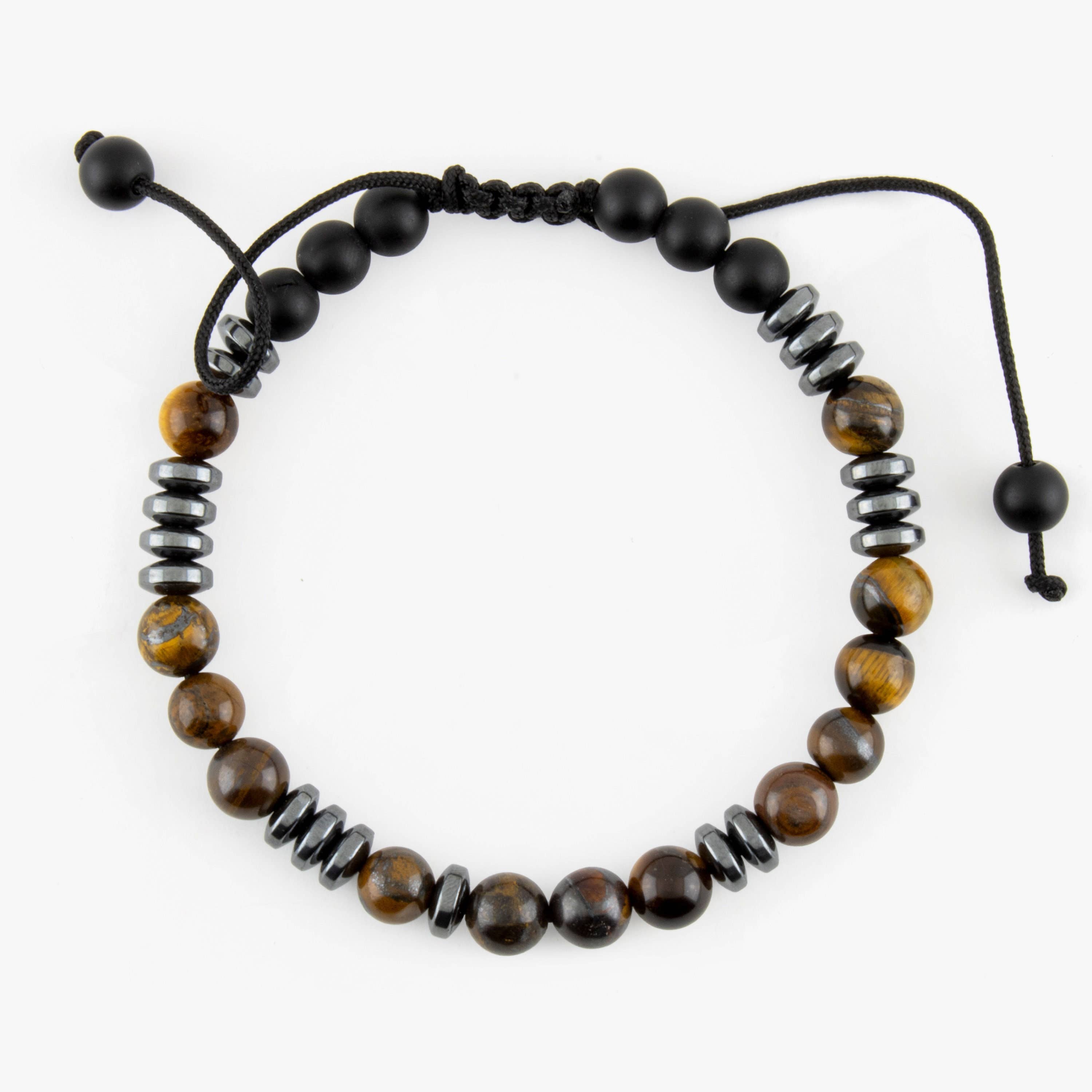 Mana Gallery – wholesale Beaded bracelet – Handcrafted Tiger Eye, Hematite, and Onyx Adjustable6