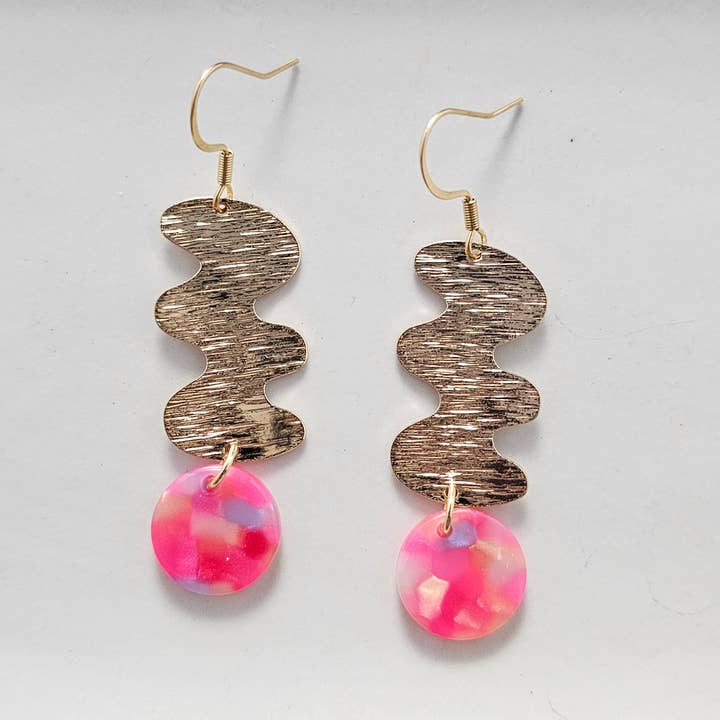 Brincos Hazel - Tropical Pink//Jóias, Presentes por atacado de Spiffy & Splendid