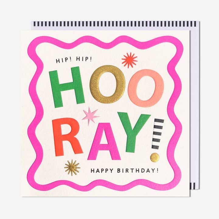 Hip Hip Hooray! Birthday Card for wholesale by Pigment Productions Ltd