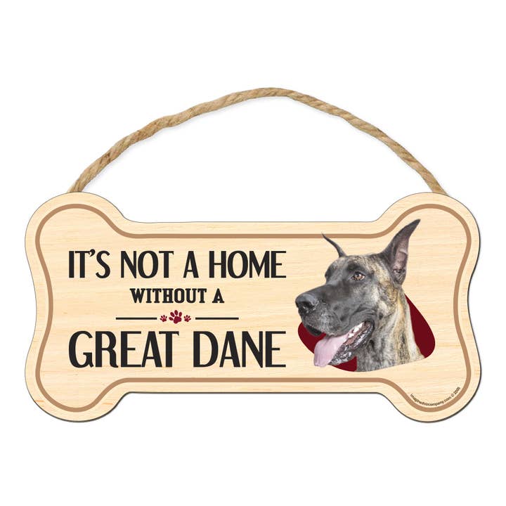 Great Dane Bone Shaped Wood Sign for wholesale by Imagine This Company