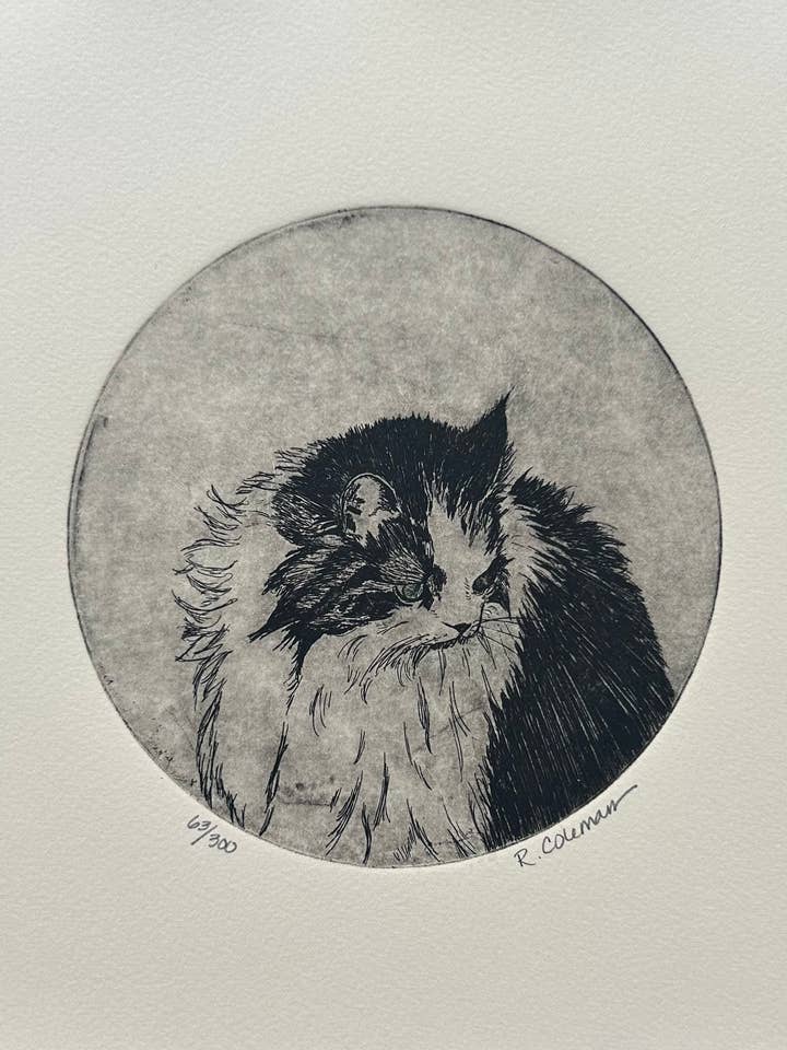 Oliver - Original Print, Etching, Artwork for wholesale by RCBenjamin Art