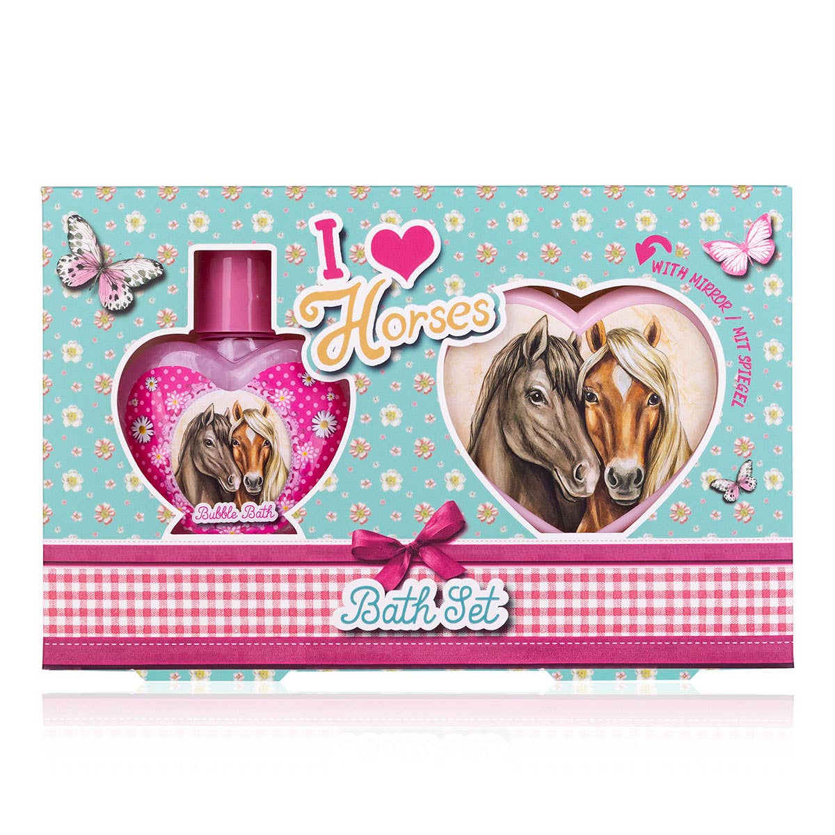 Accentra - Wholesale Bath & Body Set - I Love Horses Girl Gift Set with Pocket Mirror0