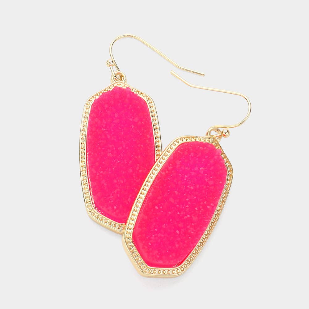 Sensibling Corp. - Wholesale Dangle Earrings - Hexagon Druzy Dangle Earrings
1