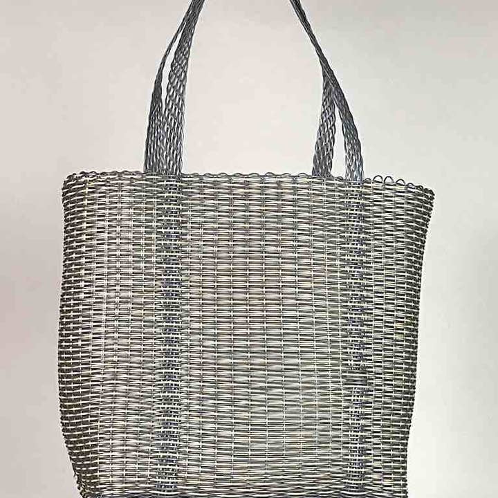 Large Deep Woven Recyclyed Plastic High Capacity Handbag - El Salvador for wholesale by The Niger Bend