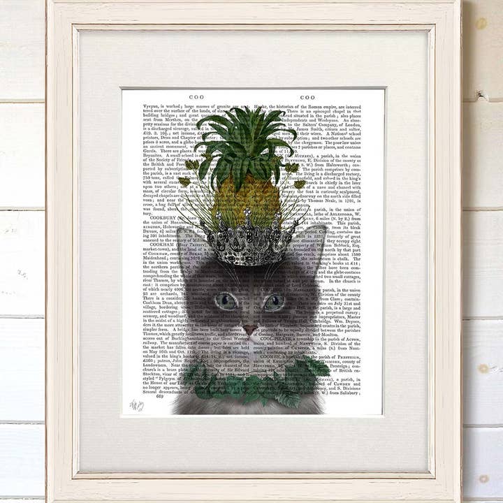 FabFunky Ltd – Großhandel Kunstdruck – Katze Ananas Puss, Katzenbuchdruck & Kunstdruck/Wandkunst