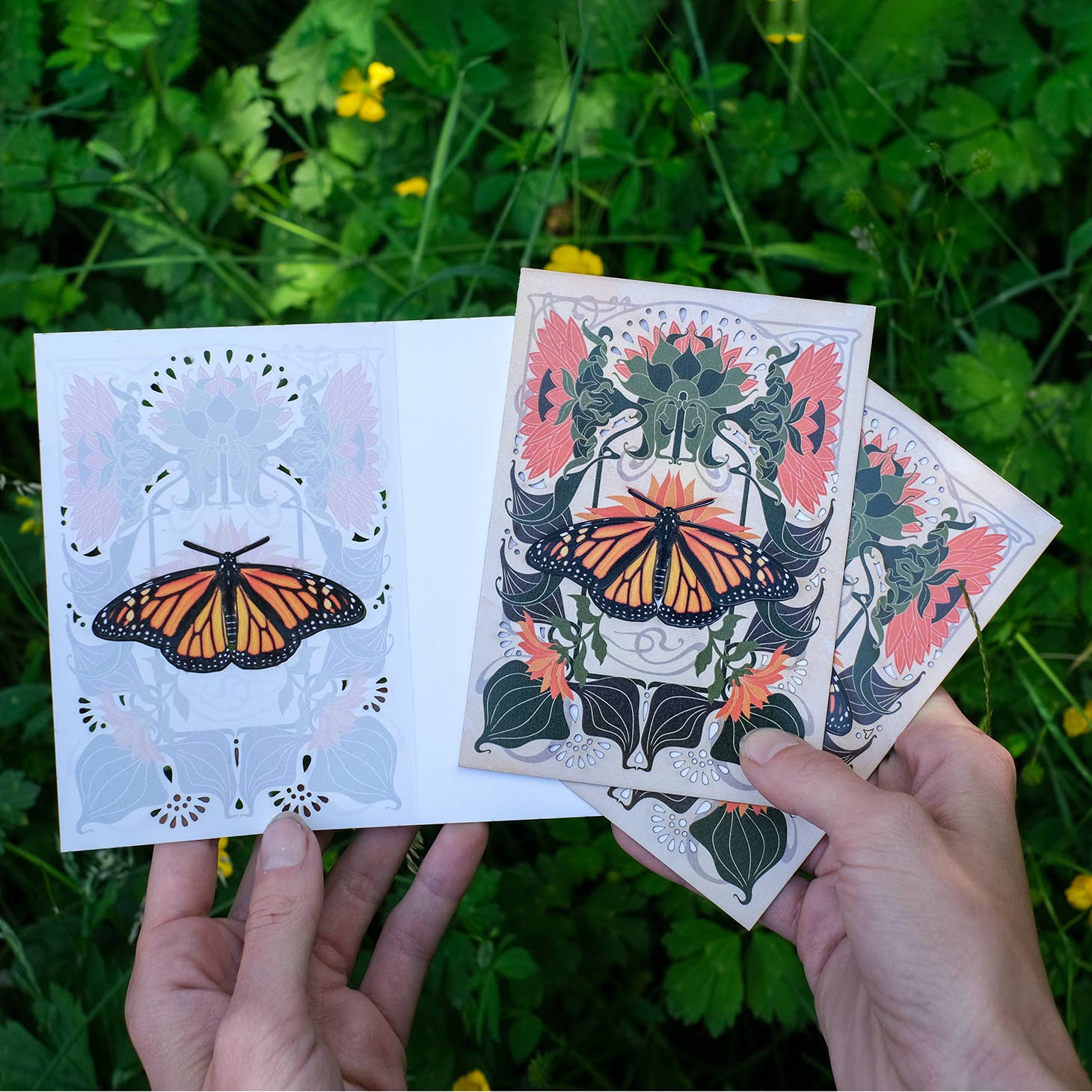 Moth and Myth – wholesale Everyday greeting card – Monarch Butterfly Greeting Card with Removable Butterfly2