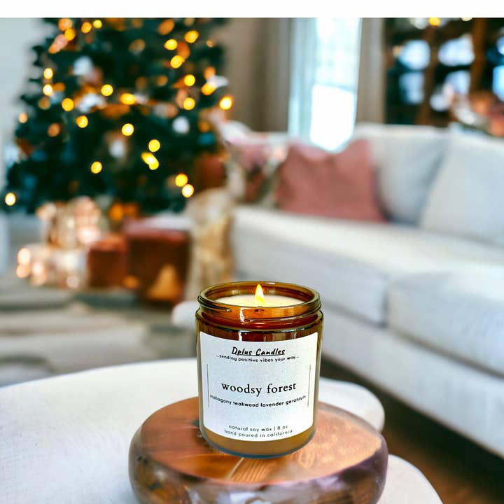 Dplus Candles - Vendita all'ingrosso Candela in vasetto - Candela di soia profumata in mogano, teak, lavanda e geranio1