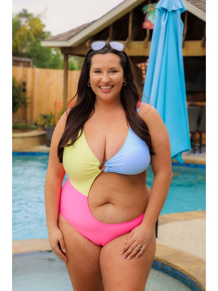 Pink Sun Rays One Piece Swimsuit for wholesale on Faire4