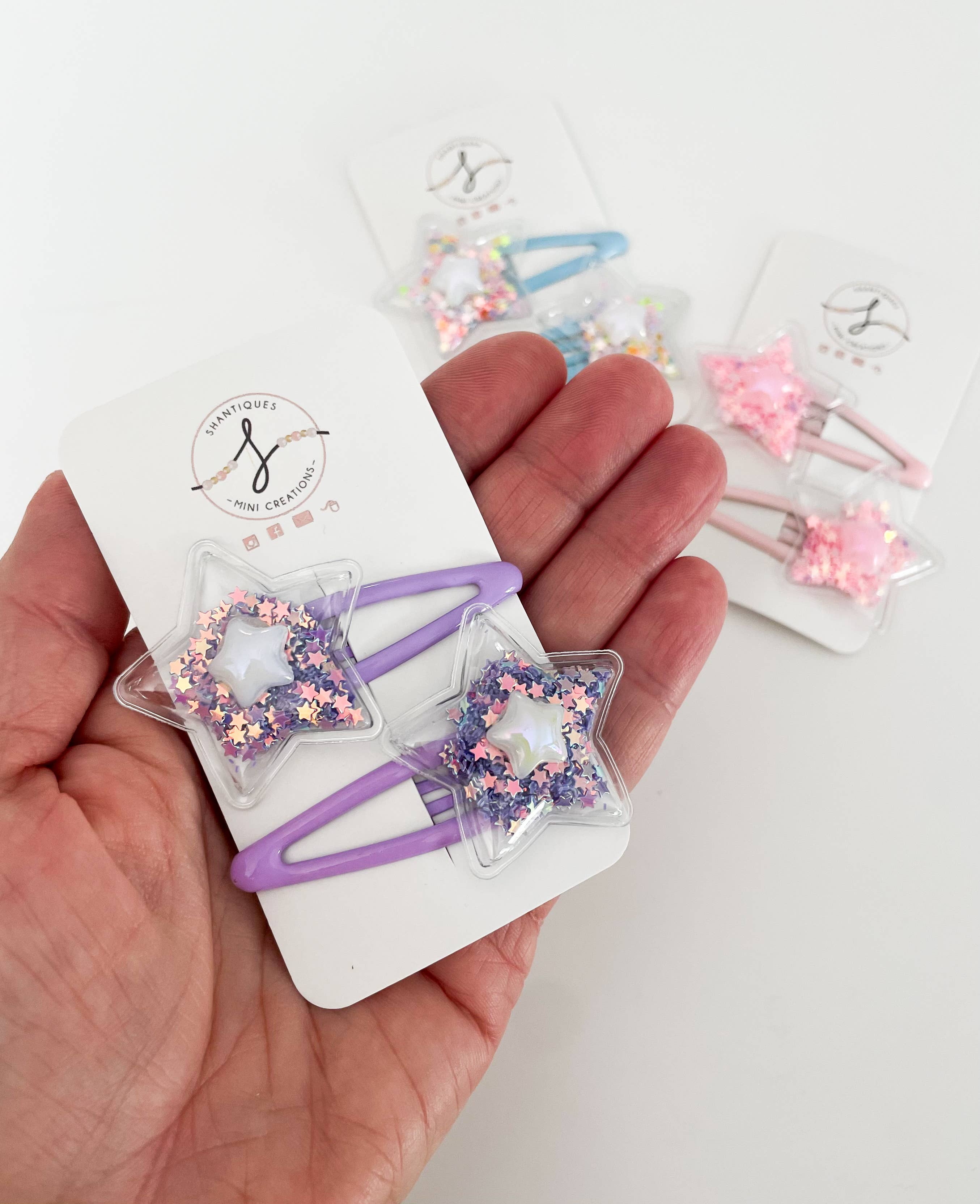 Shantiques Mini Creations - Venta al por mayor Pinzas para el pelo - Niños - Conjuntos completos de Snap Clip - Diversión primaveral13