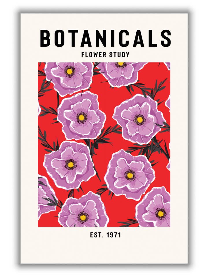 botanicals flower study for wholesale by Stanley Print House