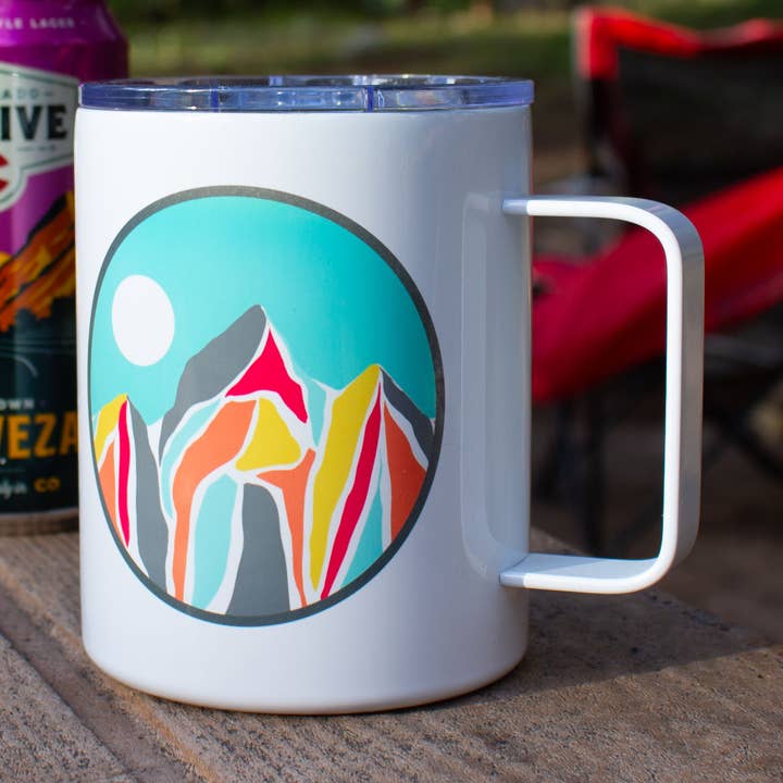 Human Nature Designs - Wholesale Insulated Mug/Tumbler - Mosaic Mountain Coffee Mug - Insulated Mountain Mug with Lid0