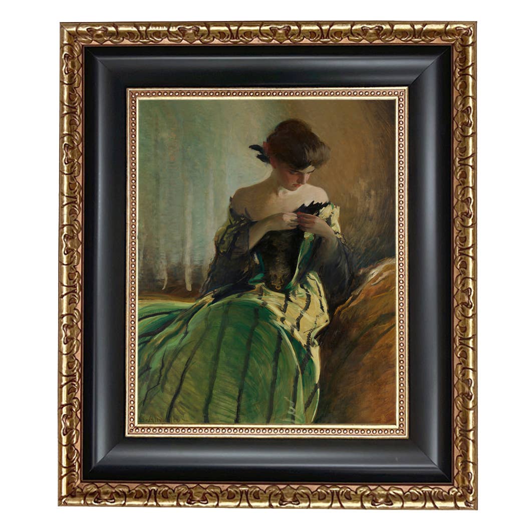 Madison Bay Co. - Historical Home Decor Reproductions - Vendita all'ingrosso Stampa artistica - Stampa su Tela Vintage di Donna in Abito Nero e Verde29
