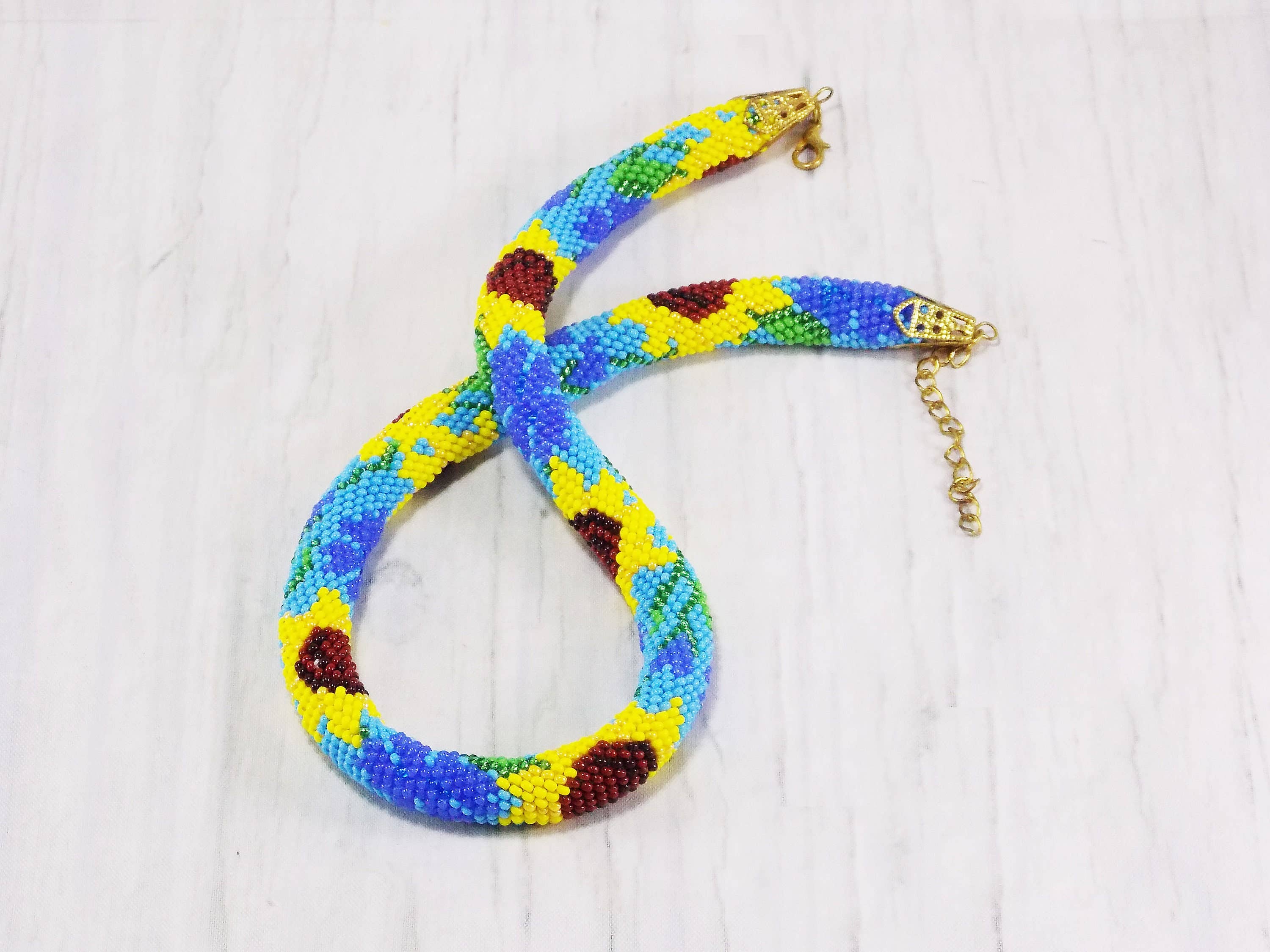 Ninolia – Großhandel Perlenkette – Sonnenblume Halskette Ostergeschenk für Mama Sonnenblume Perlen Herbst Herbst Schmuck Große Natur Blume Sonnenblume Hochzeit Frauen Schmuck Handarbeit1