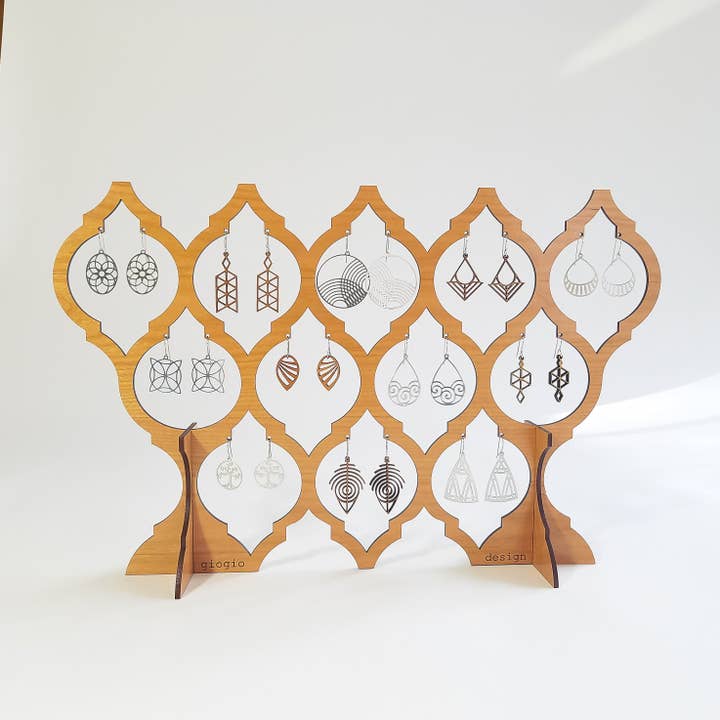 GioGio Design - Wholesale Jewelry Stand & Display - Cherry Wood Earring Stand1