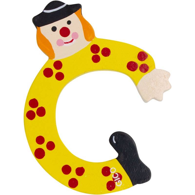 GICO Spielwaren - Wholesale Wall Decor - Kids & Baby - Clown Wooden Letters For The Nursery A-Z 9cm C1
