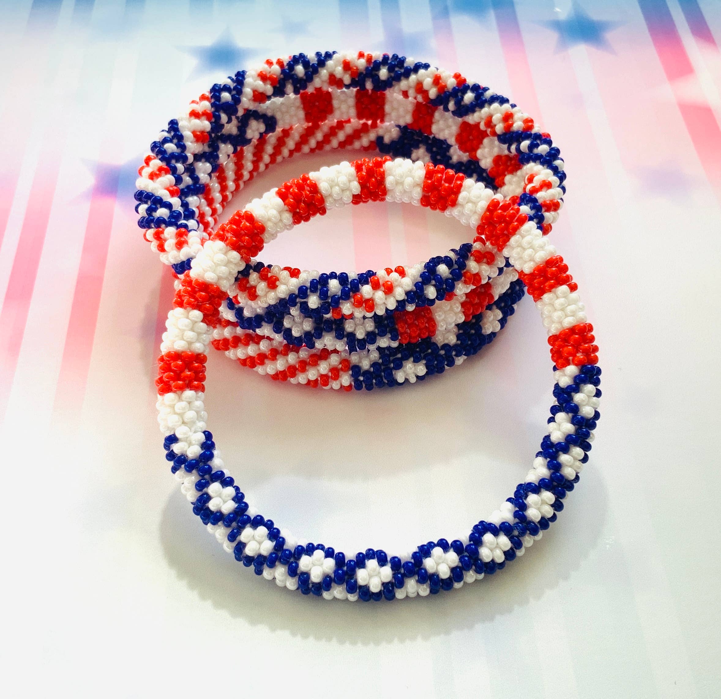 Liftedhope Bracelets – wholesale Jewellery set – 3 Pcs USA Flag design Nepal Bracelets Set3