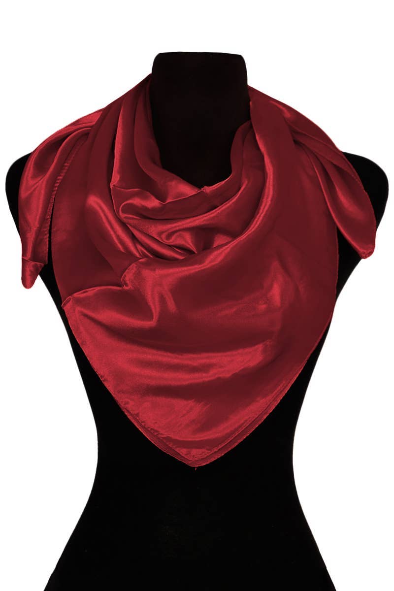 Cap Zone - Vente Écharpe – femme - Foulard carré brillant en satin polyester effet soie5