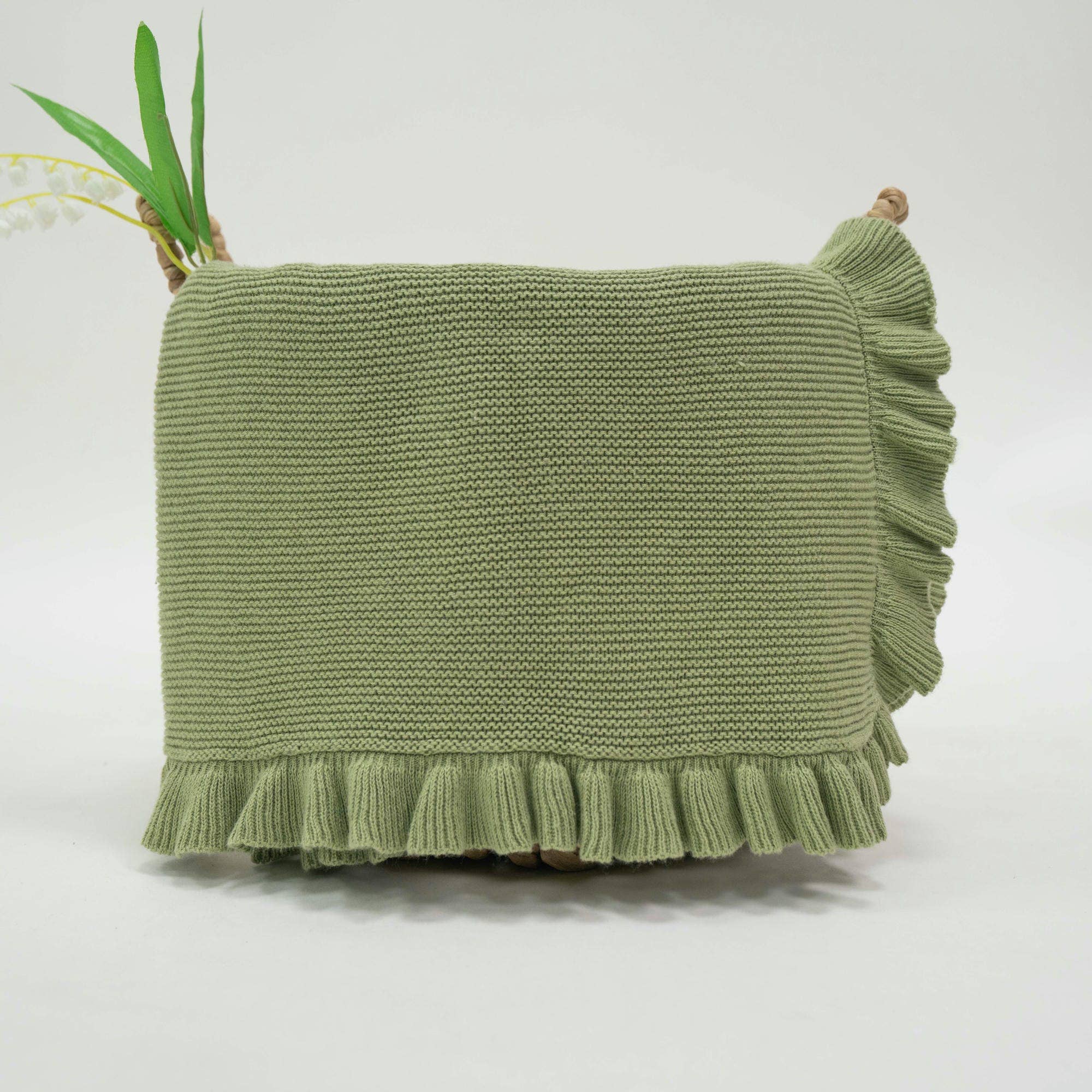 SwaddleAn - Wholesale Bedding Blanket - Kids & Baby - SwaddleAn Ruffled Knit Baby Blanket - 100% Cotton6