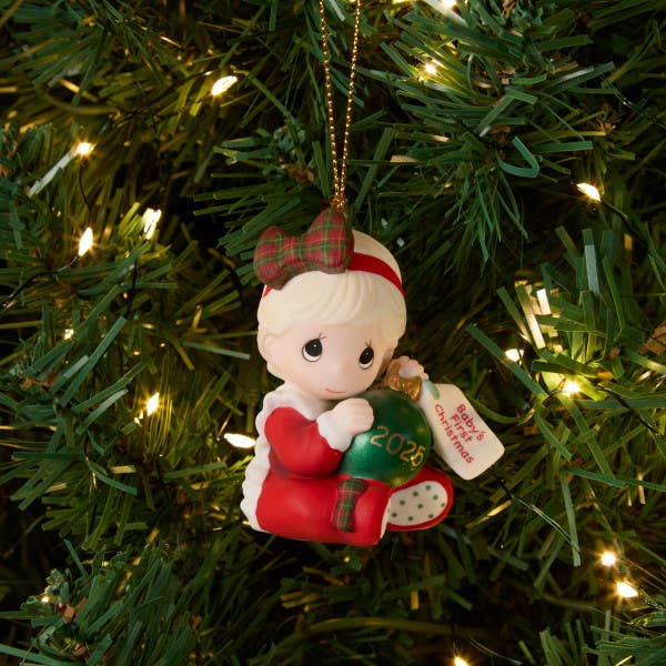 Baby’s First Christmas 2025 Girl Ornament for wholesale by Precious Moments
