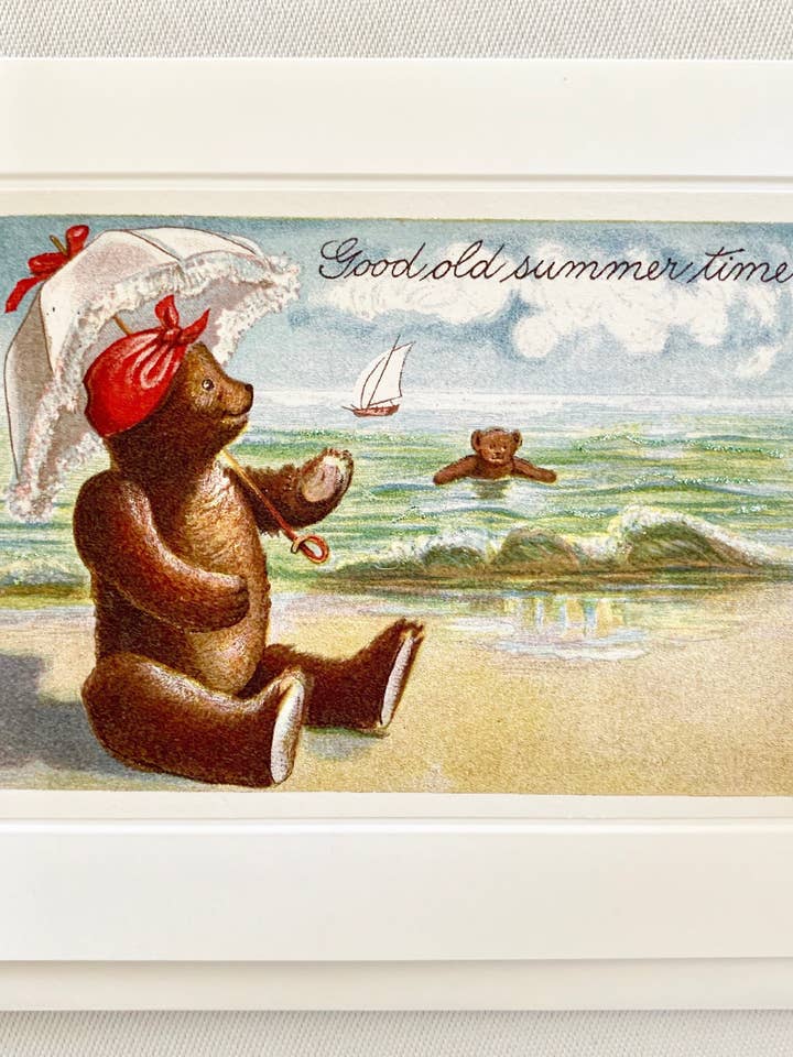 Summer Bears at the Beach Greeting Card for wholesale by ELLegant Creations, LLC