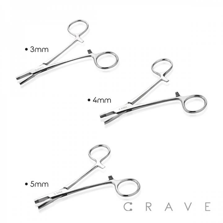 SS DERMAL ANCHOR HOLDING FORCEPS 3MM, 4MM, 5MM TOOLS for wholesale by CRAVE BODY JEWELRY