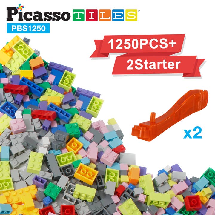 PicassoTiles - Wholesale Building Set - Kids - PicassoTiles 1250pc Brick & Magnetic Tile Building Set1