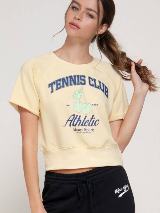 Short Slv Print French Terry Top for wholesale by MintChoco