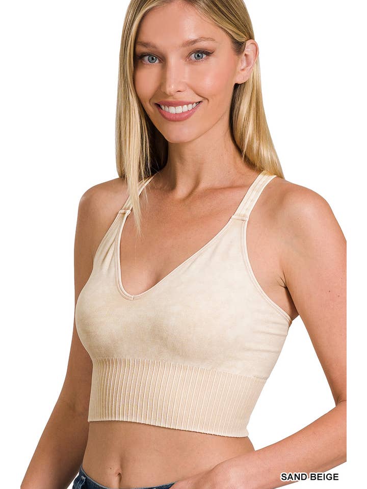 42POPS - Wholesale Tank Top - Women's - `.Washed Seamless Bra Cross Back22