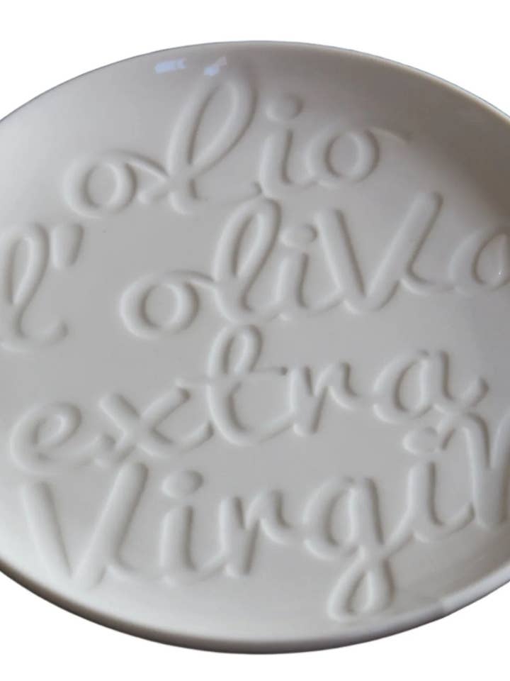 Oil & Vinegar Dipping & Serving Plate - Olio d'Oliva Extra Virgin for wholesale by Olive Truck