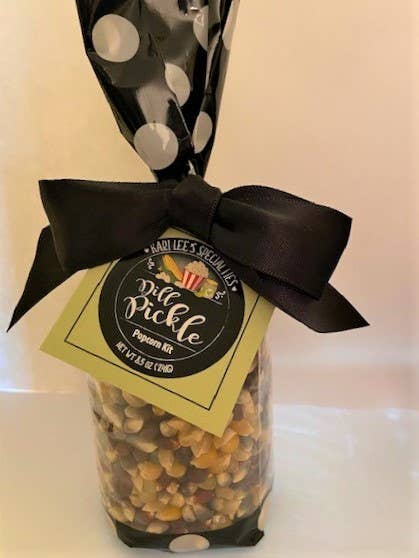 Kari Lee's Specialties - Vente Pop-corn - Kit de pop-corn au cornichon à l'aneth - nœud cadeau et sac0