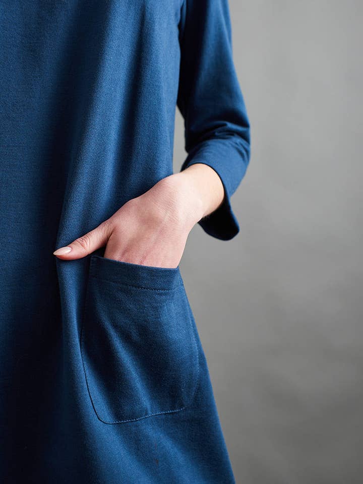 Loop Knit Blau Sylvan Shiftkleid Loop Strick Blau für den Großhandel auf Faire