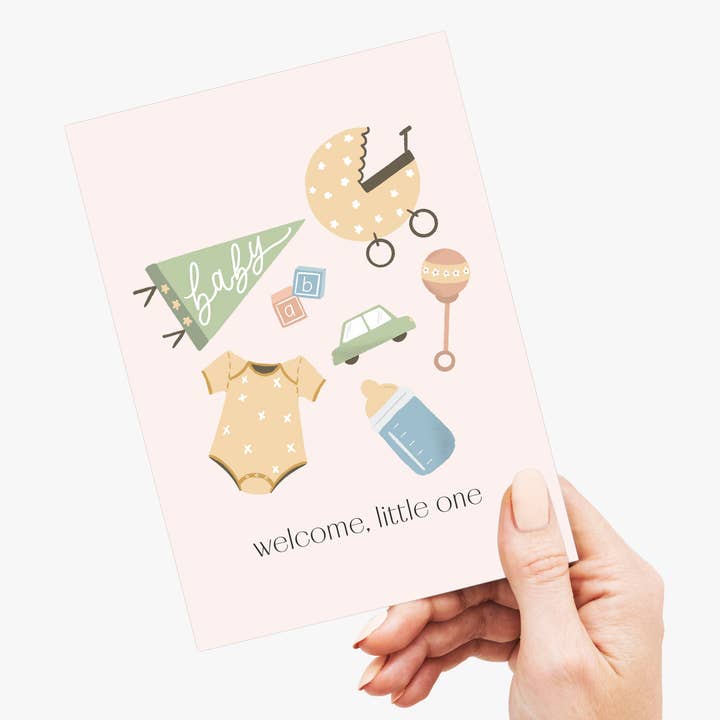 peach & paperie - Wholesale Baby Card - Welcome Little One - New Baby, Parents Greeting Card1