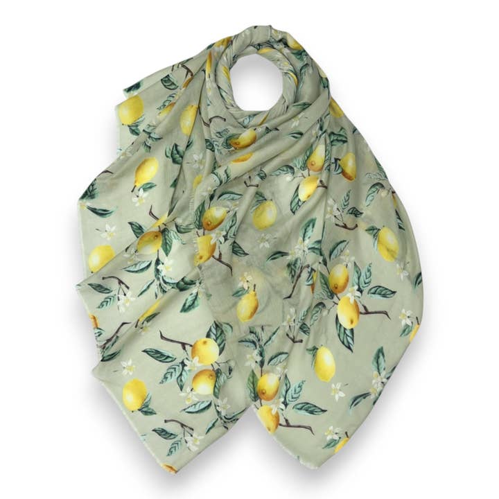 Lili Scarves (US Duty Free) – wholesale Scarf – Women's – Lemon Citrus Print Scarf10