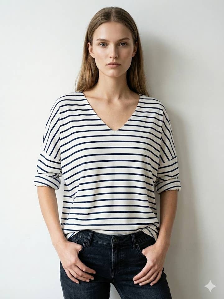 Mimi & Gogo - Vente T-shirt – femme - T-shirt marinière @803239_newraye8