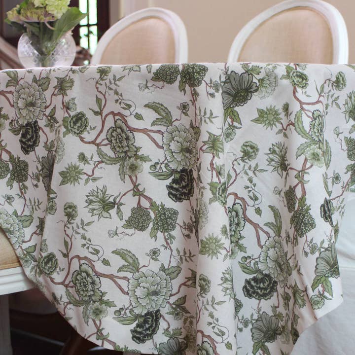 Florence Fern Floral Cotton Tablecloth for wholesale on Faire5