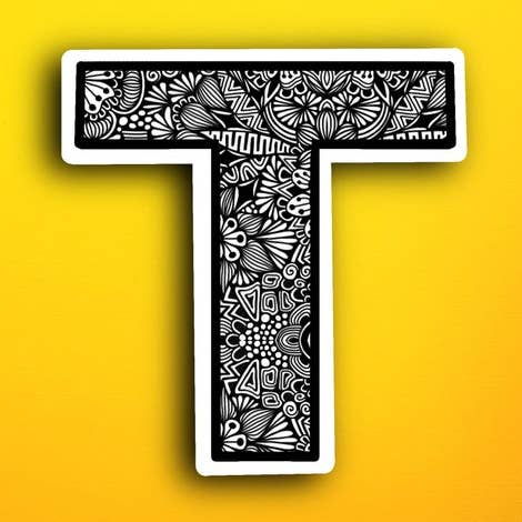 Zenspire Designs - Wholesale Sticker - Small Block Letter T (WATERPROOF)0
