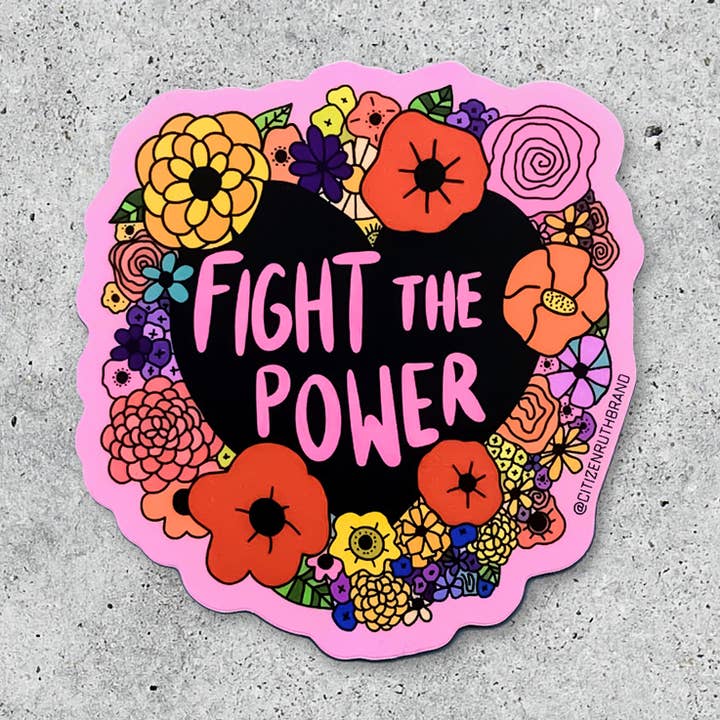 Fight the Power vinyl sticker for wholesale by Citizen Ruth