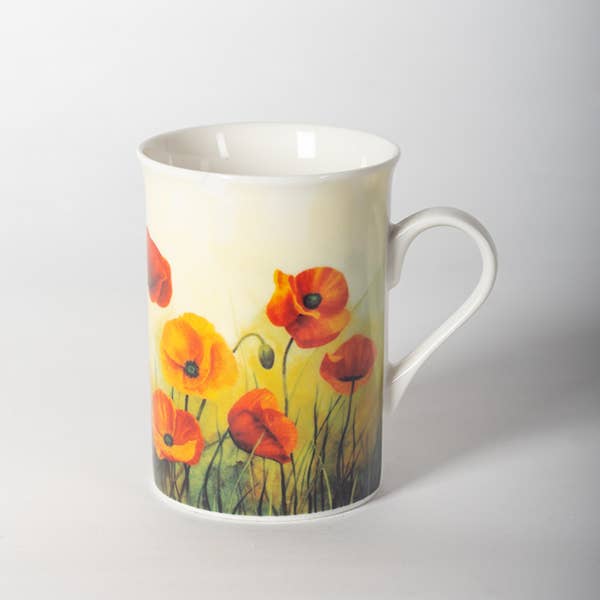 Forpost Trade Inc - Vente Tasse à café - Mug en porcelaine dans une boîte cadeau, coquelicots