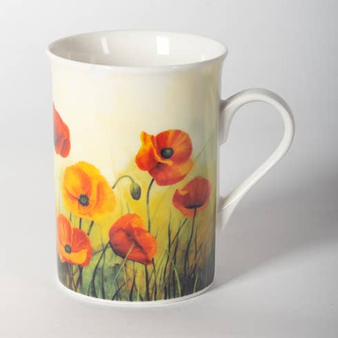 Forpost Trade Inc - Vente Tasse à café - Mug en porcelaine dans une boîte cadeau, coquelicots0