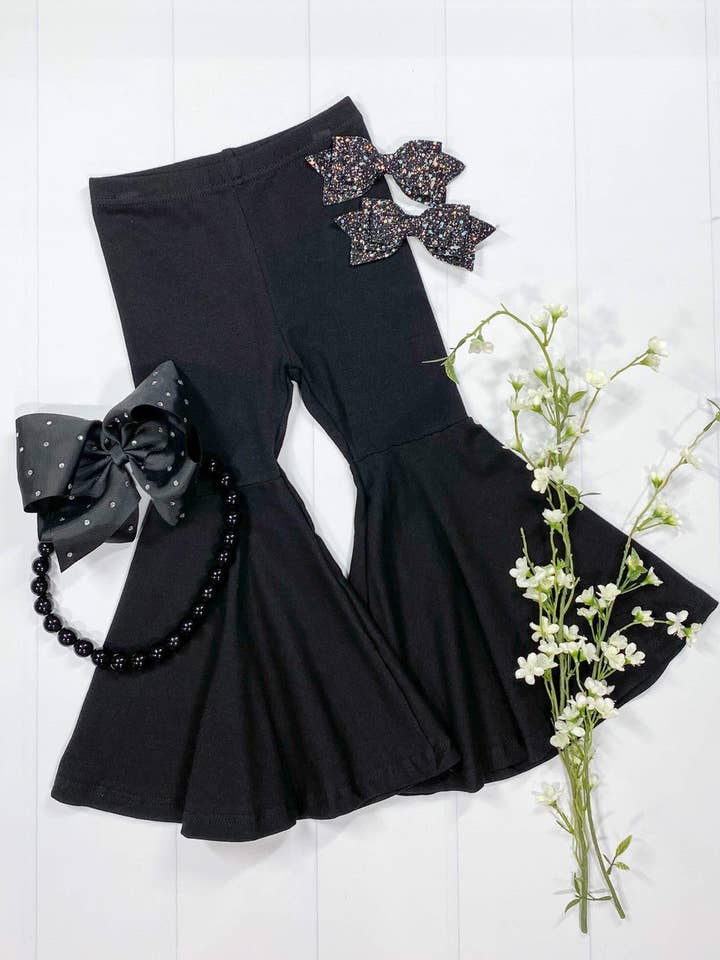 Black Bell Bottom Pants for wholesale by The Hair Bow Company