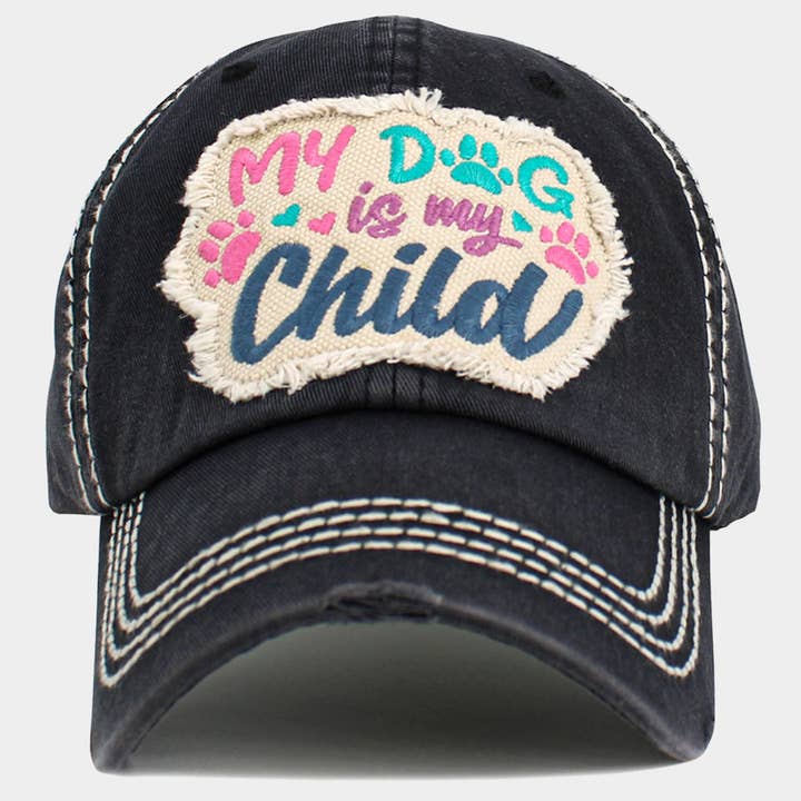 Sensibling Corp. - Wholesale Baseball Cap - Women's - MY DOG IS MY CHILD Message Vintage Baseball Cap
3
