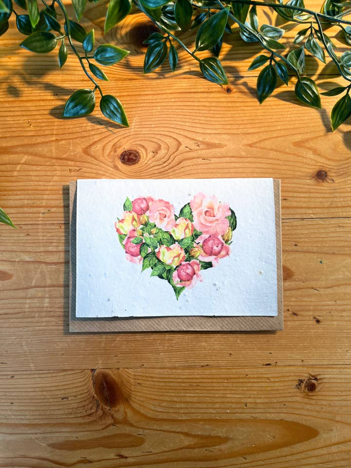 Carta di Semi - Fiori a Cuore Rosa per la vendita all'ingrosso da parte di Scribe & Grow