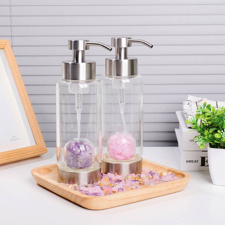 Crystolver (We Cover All Import Fees) - Wholesale Soap dispenser - Natural Crystal Glass Bottle for Shampoo6