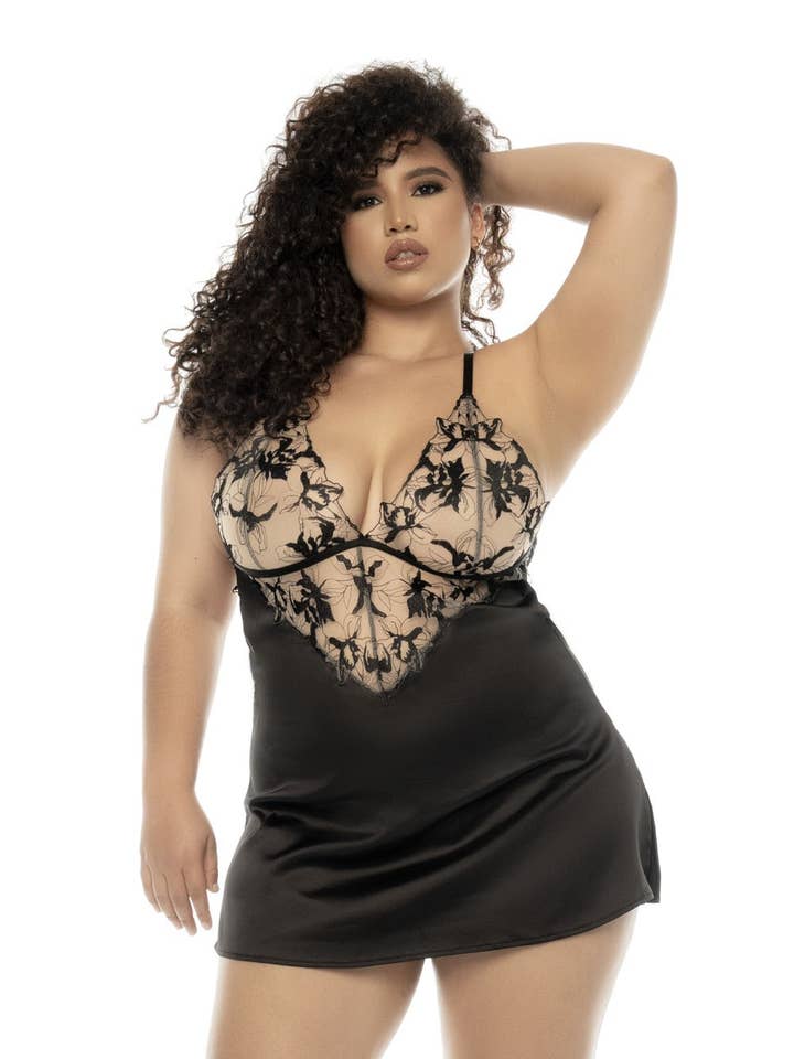 nuis. nr e carne Laurel taglia grande in sati -MAL7545XNUBK per la vendita all'ingrosso da parte di Mapalé