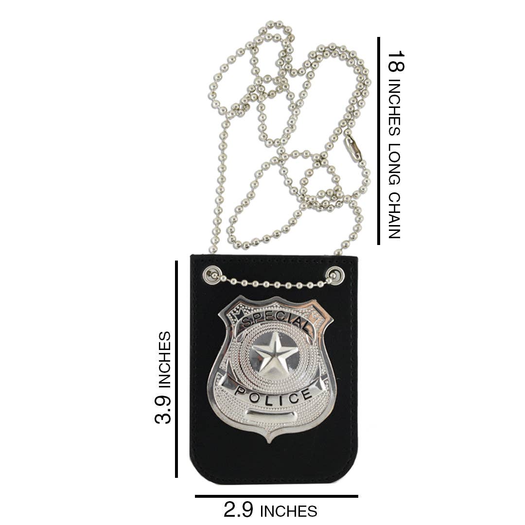 KINREX - Wholesale Classic Toy - Kids - Police Badge Holder with Chain and Black Belt Clip3